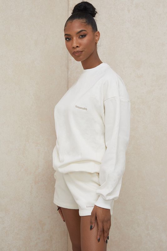 White House Of Cb White Oversized Crewneck Sweatshirts | GAP-794508