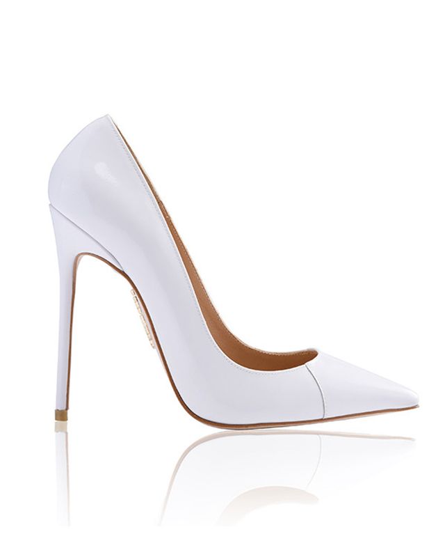 White House Of Cb White Patent Leather Pointy Toe Heels | JBE-658071