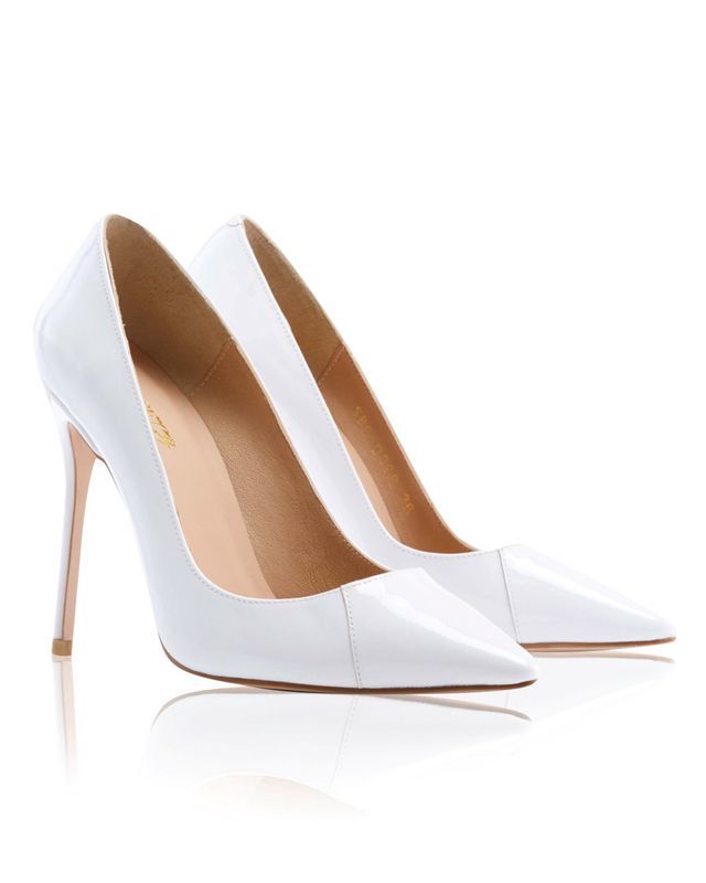 White House Of Cb White Patent Leather Pointy Toe Heels | SLZ-325067