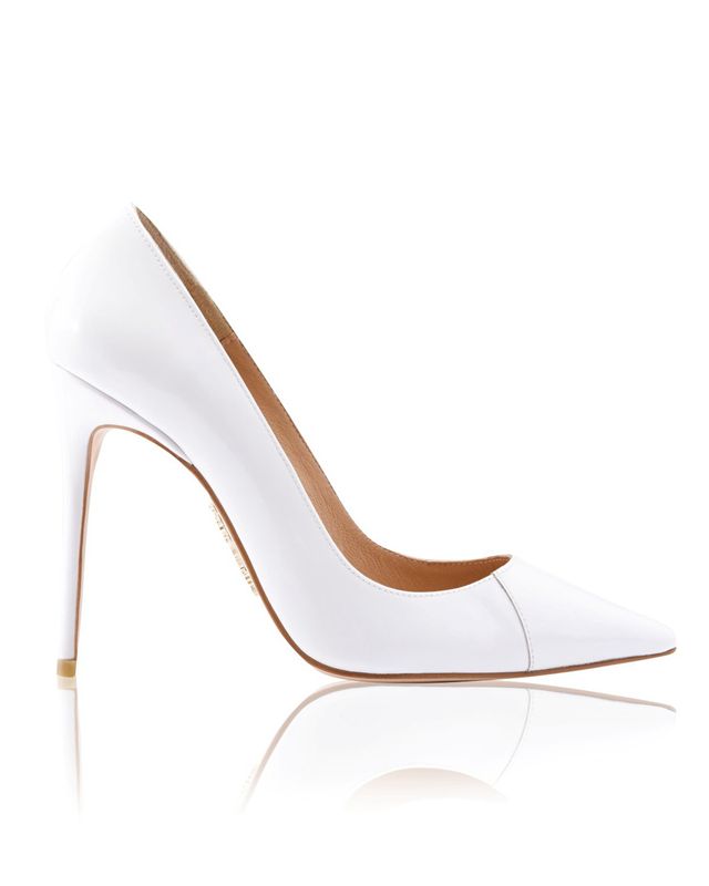 White House Of Cb White Patent Leather Pointy Toe Heels | SLZ-325067