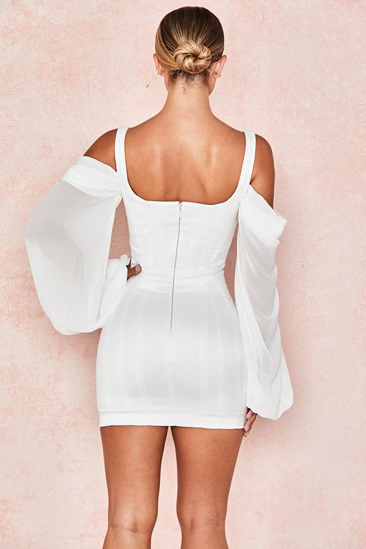 White House Of Cb with Blouson Sleeves Dress | LRN-754389