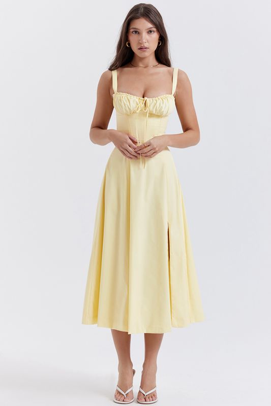 Yellow House Of Cb Bustier  Dress | KHL-163942