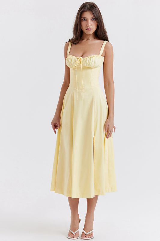 Yellow House Of Cb Bustier  Dress | KHL-163942