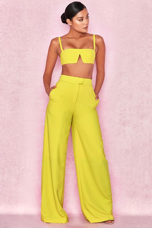 Yellow House Of Cb Crepe V Wire Bras | DNH-307529