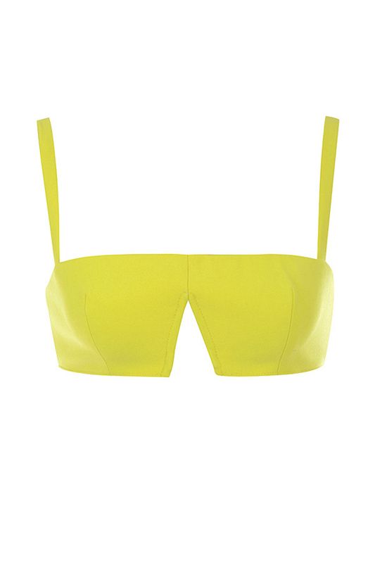 Yellow House Of Cb Crepe V Wire Bras | DNH-307529