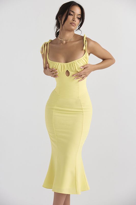 Yellow House Of Cb Cutout  Midi Dress | BYU-056237