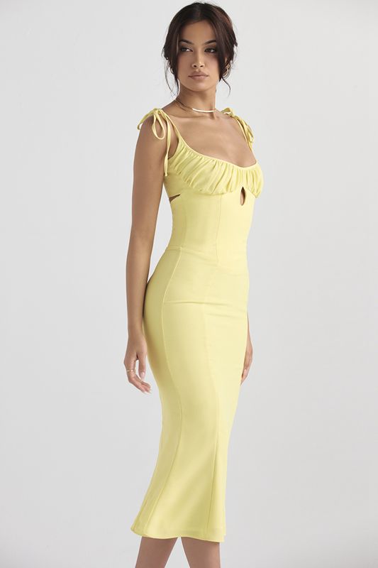 Yellow House Of Cb Cutout  Midi Dress | BYU-056237