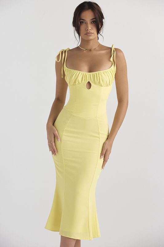 Yellow House Of Cb Cutout  Midi Dress | BYU-056237